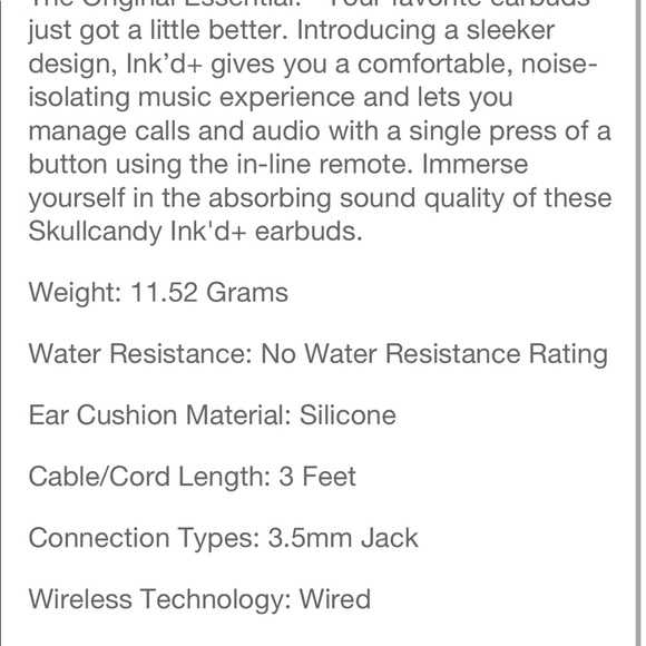 Skull candy black earbuds - Picture 3 of 3